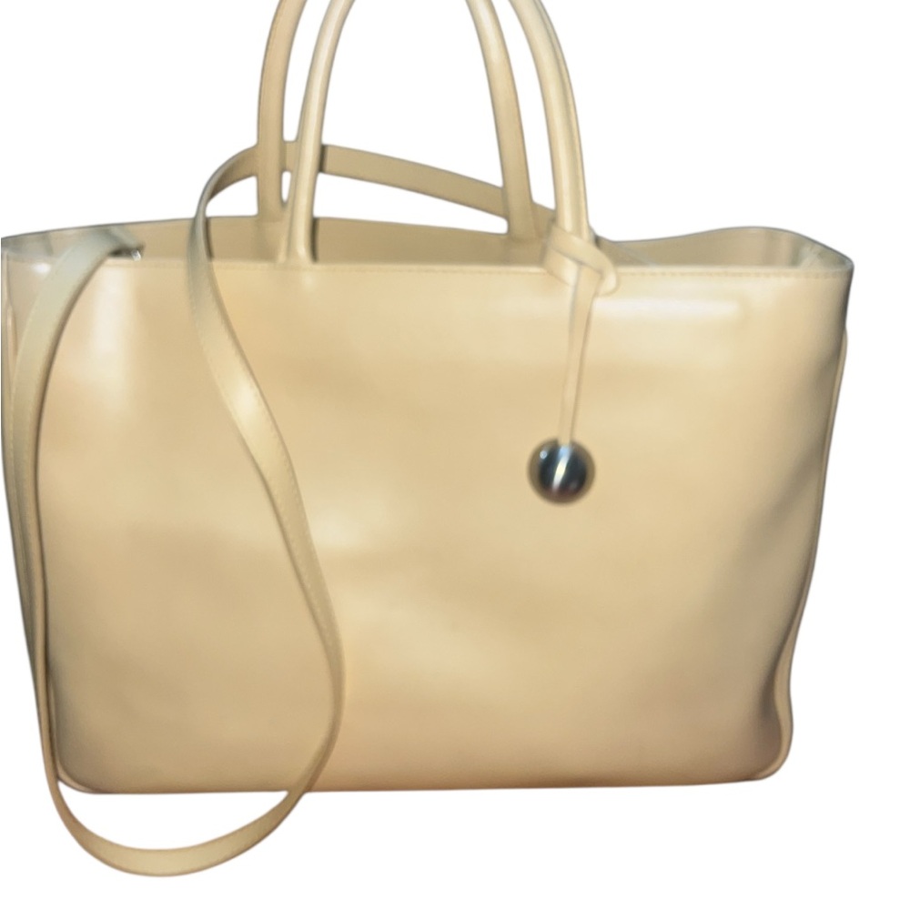 Furla Daisy Saffiano Leather Tote Bag with Shoulder Strap - Yellow